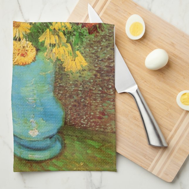 Vas med Daisy och Anemones av Vincent van Gogh Kökshandduk (Vikt i Fjärdedel)