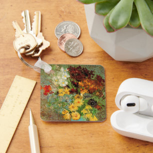 Vas med Daisy och Anemones av Vincent van Gogh Nyckelring