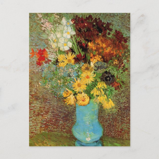 Vas med Daisy och Anemones av Vincent van Gogh Vykort (Framsida)