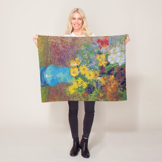 Vas med Daisy och Anemones, Van Gogh Fleecefilt (På plats)