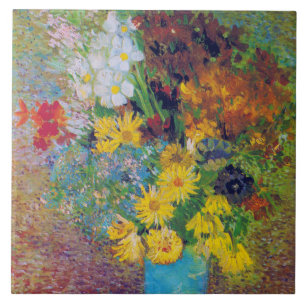 Vas med Daisy och Anemones, Van Gogh Kakelplatta