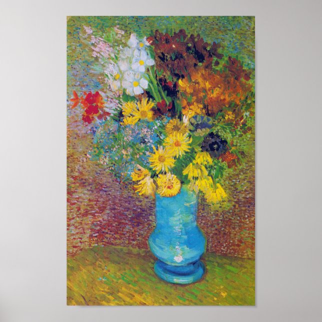 Vas med Daisy och Anemones, Van Gogh Poster (Framsidan)