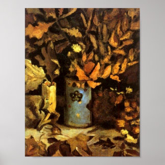 Vas med Dead Löv Van Gogh Fine Art Poster