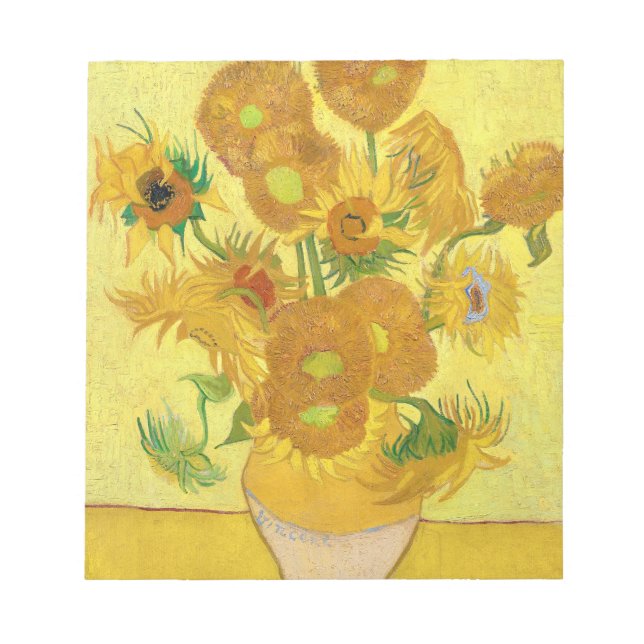 Vas med femton solblommor av Vincent Van Gogh Anteckningsblock (Framsida)