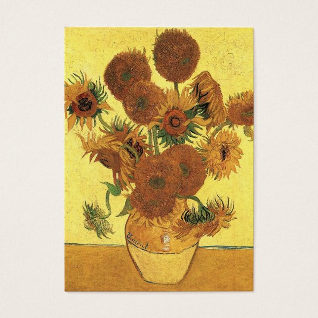 vas med femton solblommor, van Gogh Visitkort (Framsidan)