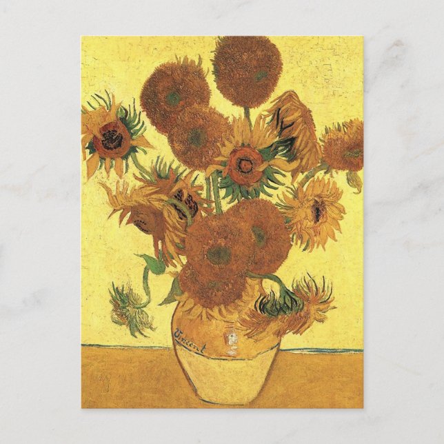 Vas med femton solblommor, Vincent van Gogh Vykort (Framsida)