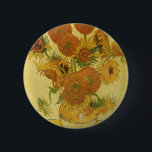Vas med femton solrosor av Van Gogh Knapp<br><div class="desc">Vas med femton solrosor av Van Gogh</div>