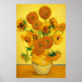 Vas med femton solrosor av Vincent van Gogh Poster