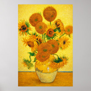 Vas med femton solrosor av Vincent van Gogh Poster