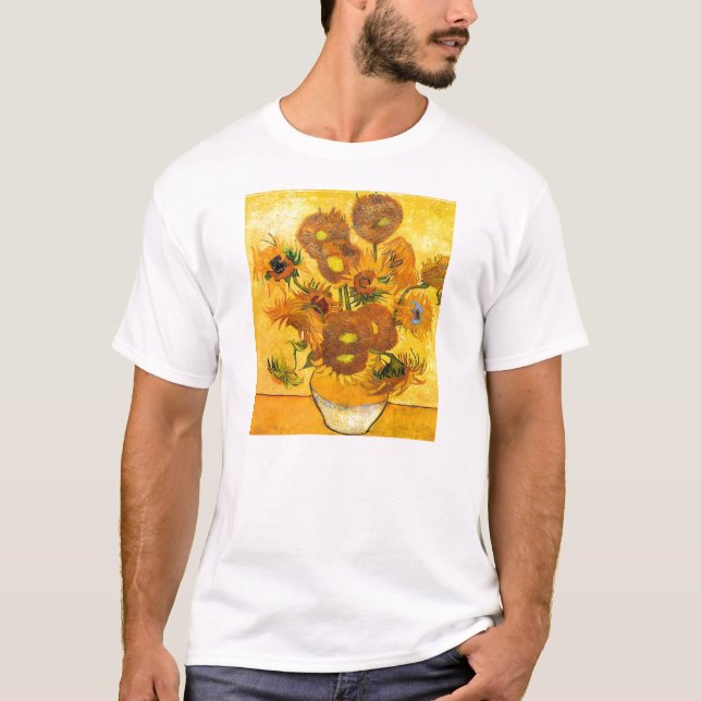 Vas med femton solrosor av Vincent Van Gogh Tee (Framsida)