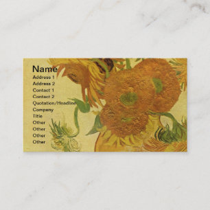 Vas med femton solrosor, Van Gogh konst Visitkort