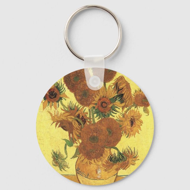 Vas med femton solrosor,Vincent van Gogh Nyckelring (Framsida)