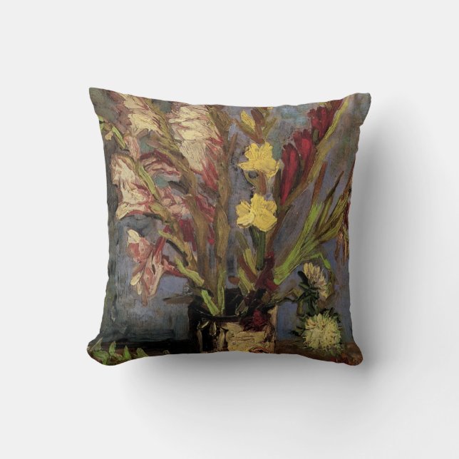 Vas med gladioler av Vincent van Gogh Kudde (Framsida)