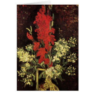 Vas med gladioler, nejlikor av Vincent van Gogh Hälsningskort
