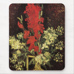 Vas med gladioler, nejlikor av Vincent van Gogh Musmatta