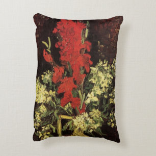 Vas med gladioler, nejlikor av Vincent van Gogh Prydnadskudde