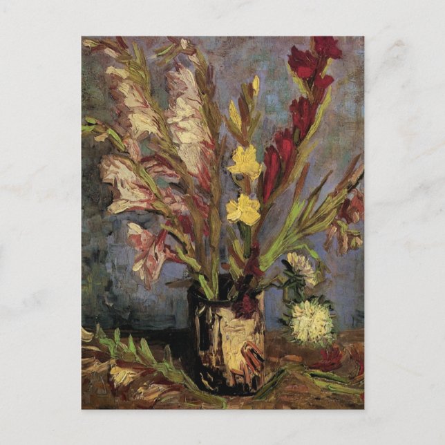 Vas med Gladioli av Vincent van Gogh Vykort (Framsida)