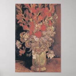 Vas med Gladioli och Carnations av Van Gogh Poster