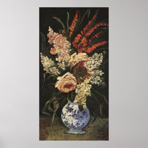 Vas med Gladioli och lila av Vincent Van Gogh Poster