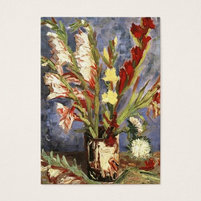 Vas med Gladioli Vincent van Gogh Visitkort (Framsidan)