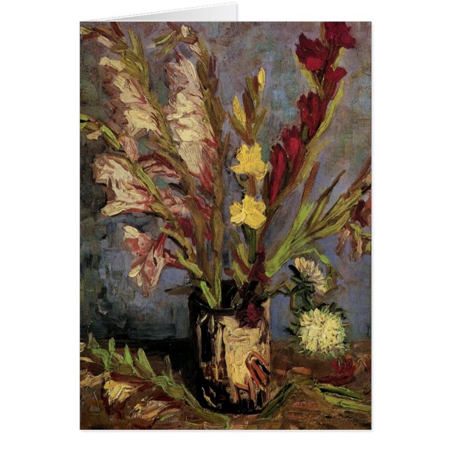 Vas med gladiolus av Vincent van Gogh Hälsningskort (Framsidan)