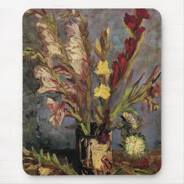 Vas med gladiolus av Vincent van Gogh Musmatta (Framsidan)