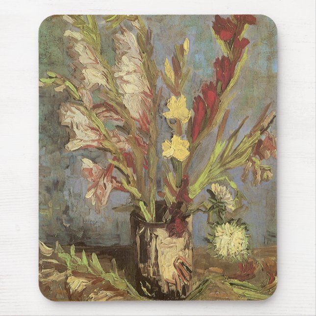 Vas med gladiolus av Vincent van Gogh Musmatta (Framsidan)