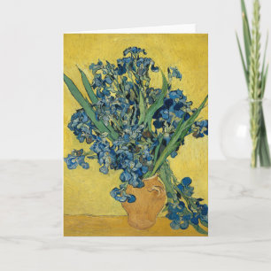 Vas med iriser av Van Gogh - stillastående liv Kort