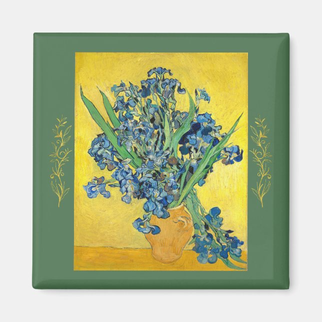 Vas med Irises , Vincent Van Gogh Magnet (Framsidan)
