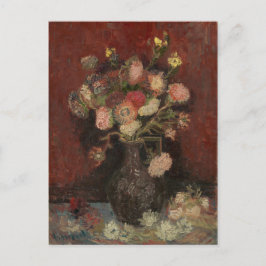 Vas med kinesiska Asters och Gladioli av Van Gogh Vykort