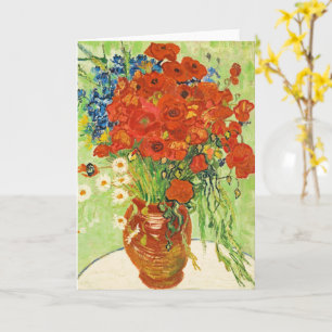 Vas med kornblommor och Poppies, Van Gogh Kort