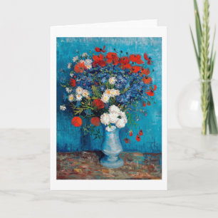 Vas med kornblommor och Poppies, Van Gogh Kort