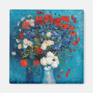 Vas med kornblommor och Poppies, Van Gogh Magnet
