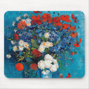 Vas med kornblommor och Poppies, Van Gogh Musmatta