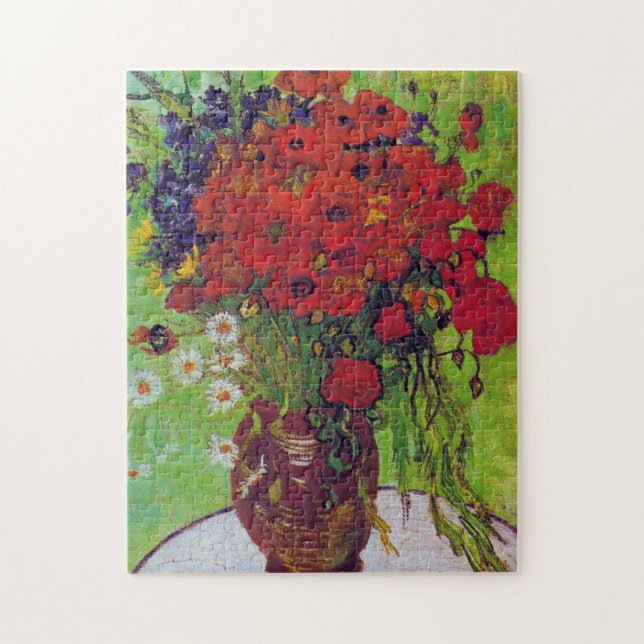 Vas med kornblommor och Poppies, Van Gogh Pussel (Vertikal)