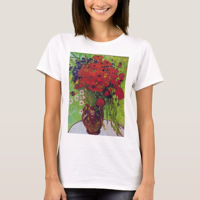 Vas med kornblommor och poppies, Van Gogh T Shirt (Framsida)
