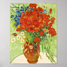Vas med Kornblommor och Vallmo, Van Gogh Poster