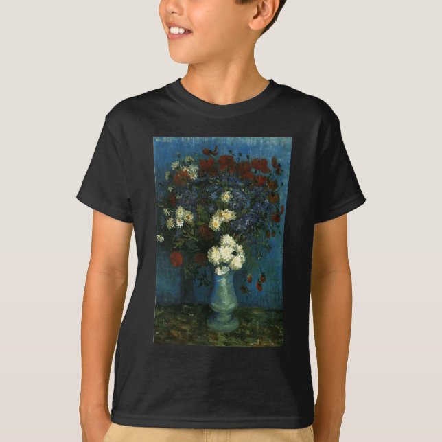 Vas med Kornblommor och Vallmo, van Gogh Tröja (Framsida)