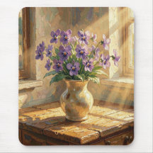 Vas med lila violer Impasto