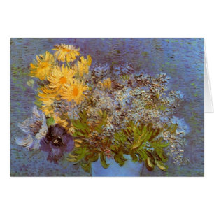 Vas med Lilacs och Daisy av Vincent van Gogh Hälsningskort