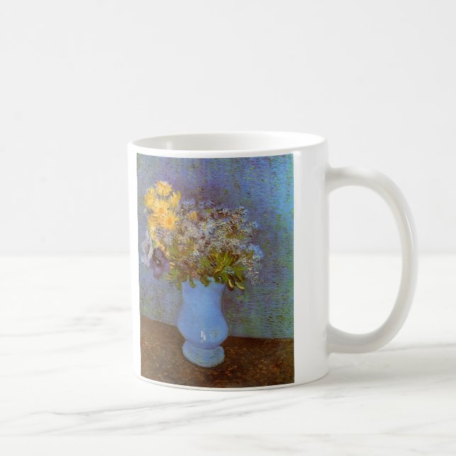 Vas med Lilacs och Daisy av Vincent van Gogh Kaffemugg (Höger)