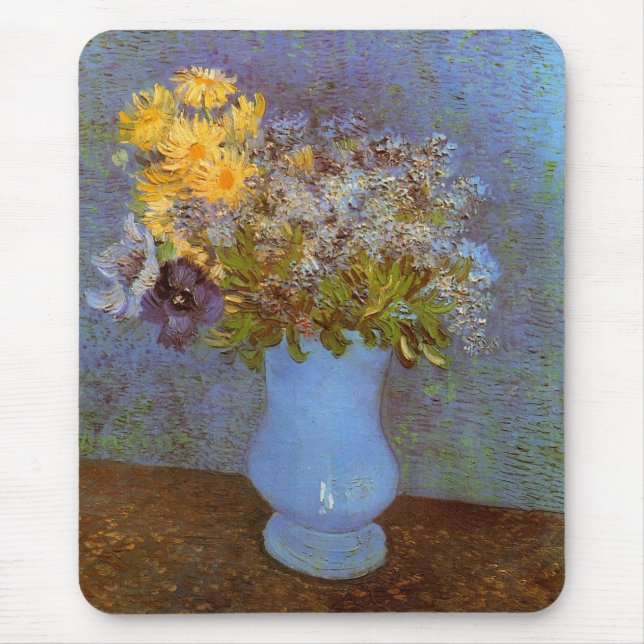 Vas med Lilacs och Daisy av Vincent van Gogh Musmatta (Framsidan)