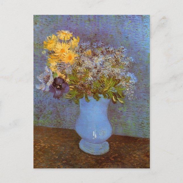 Vas med Lilacs och Daisy av Vincent van Gogh Vykort (Framsida)