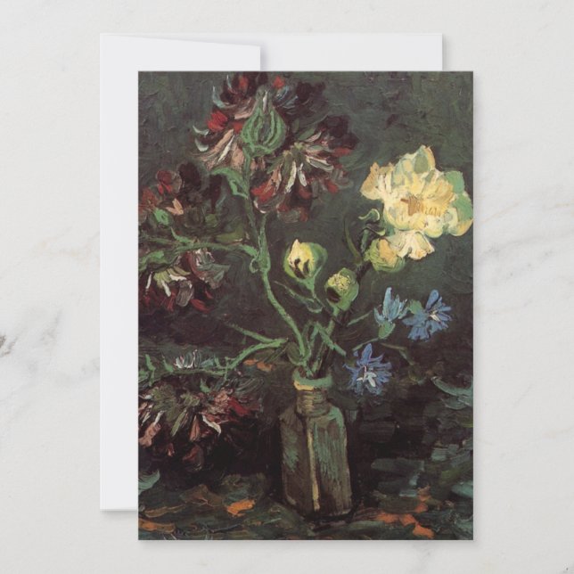 Vas med Myosotis och Peonior av Vincent van Gogh (Framsida)