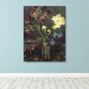 Vas med Myosotis och Peonior av Vincent van Gogh Canvastryck