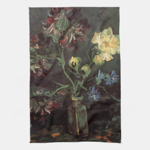 Vas med Myosotis och peonior av Vincent van Gogh Kökshandduk