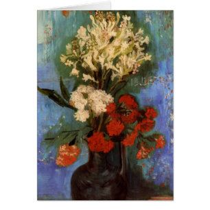 Vas med nejlikor av Vincent van Gogh Hälsningskort