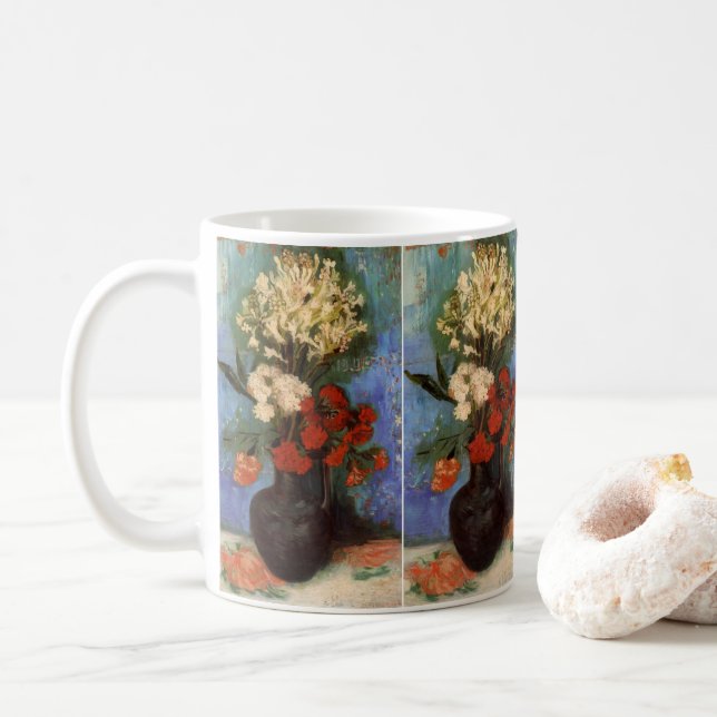 Vas med nejlikor av Vincent van Gogh Kaffemugg (Med munk)