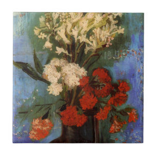 Vas med nejlikor av Vincent van Gogh Kakelplatta