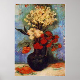 vas med nejlikor och andra blommor van Gogh Poster